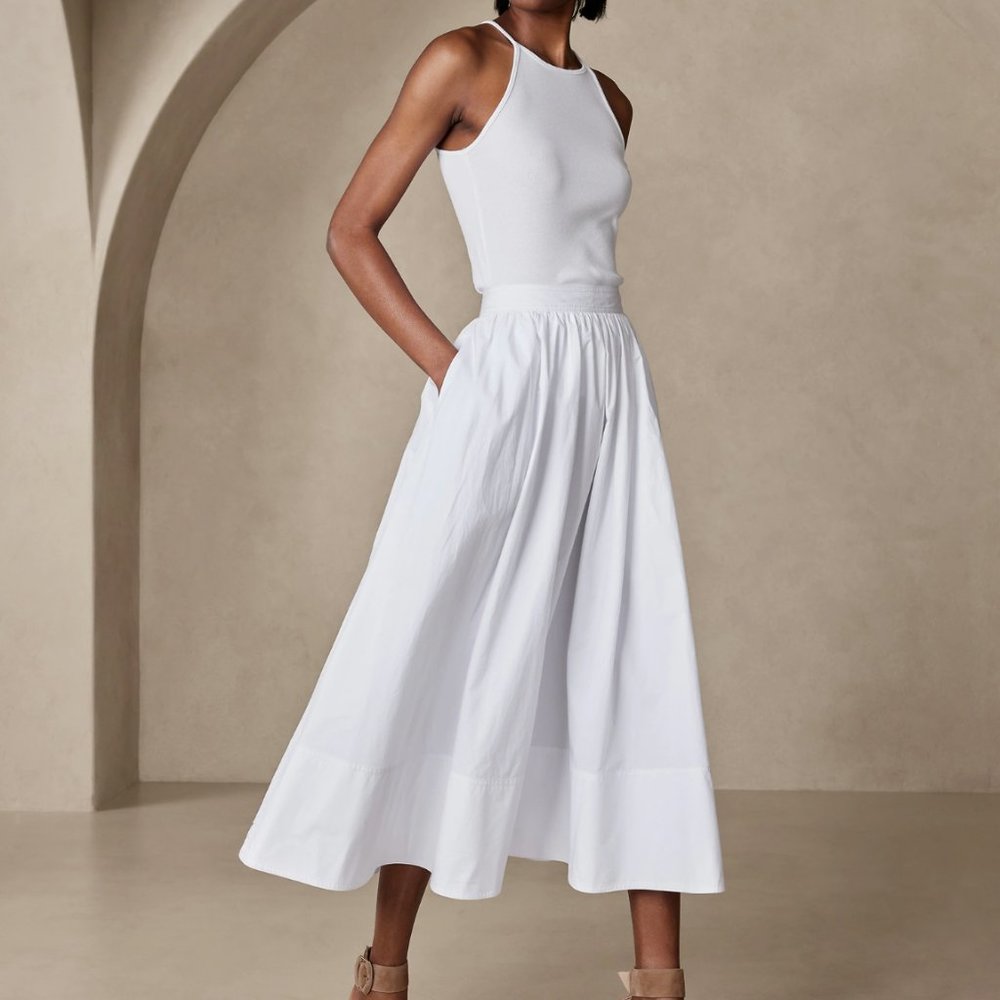 Banana Republic White Maxi Skirt